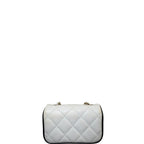 Chanel Lambskin Quilted Resin CC Flap Clutch with Chain White Micro