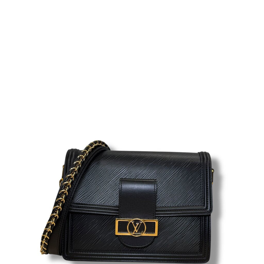Louis Vuitton Dauphine Epi Shoulder Bag Black MM
