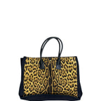 Saint Laurent YSL Rive Gauche Cotton Tote Leopard Large