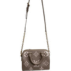 Louis Vuitton Speedy Bandouliere Empreinte Leather Crossbody Bag Bicolor Beige Monogram 20