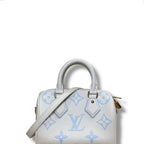 Louis Vuitton Speedy Bandouliere Empreinte Leather Pillow Crossbody Bag Bicolor White Blue 20