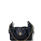 Chanel Quilted Caviar 25 Hobo Bag Black Mini