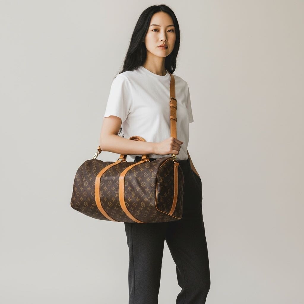 Louis Vuitton Canvas Keepall Bandouliere Monogram 45