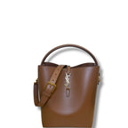 Saint Laurent Le 37 YSL Bucket Bag Shiny Leather Brown Medium