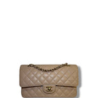 Chanel Caviar Quilted Double Flap Bag Beige Medium