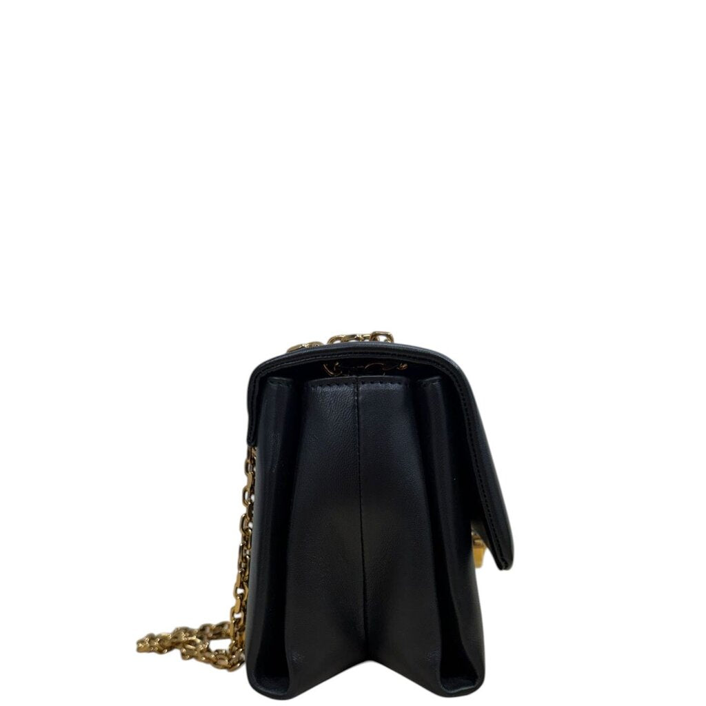 Versace Kleio 95 Nappa Leather Shoulder Handbag Black