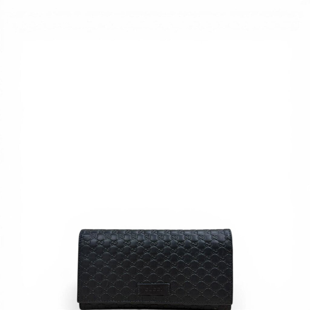 Gucci GG Guccissima Continental Flap Wallet Black
