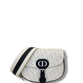 Christian Dior Perforated Oblique Bobby Crossbody Handbag White Medium