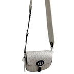 Christian Dior Perforated Oblique Bobby Crossbody Handbag White Medium