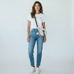 Christian Dior Perforated Oblique Bobby Crossbody Handbag White Medium