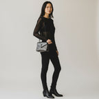 Saint Laurent Calfskin Y Quilted Monogram Monochrome Loulou Chain Satchel Black Crossbody Black Small