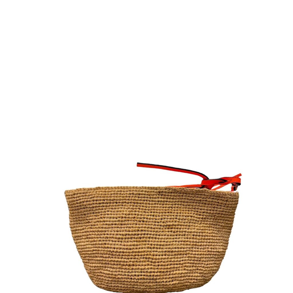 Loewe Paula's Ibiza Pochette Raffia Shoulder Shoulder Bag Orange