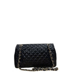Chanel CC Valentine Charm Quilted Crossbody Flap Shoulder Bag Black Medium