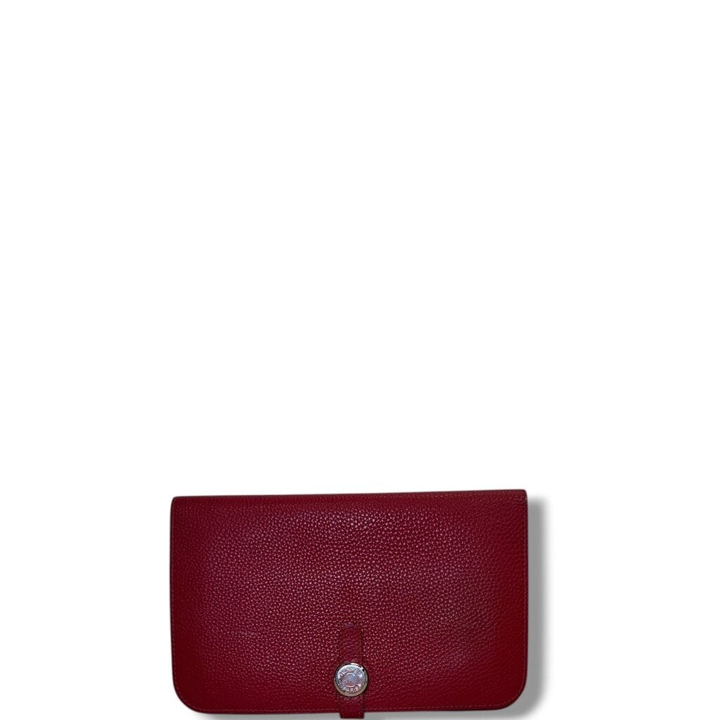 Hermes Dogon Duo Clemence Wallet Red