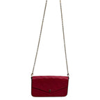 Louis Vuitton Pochette Felicie Emperiente Chain Wallet Red