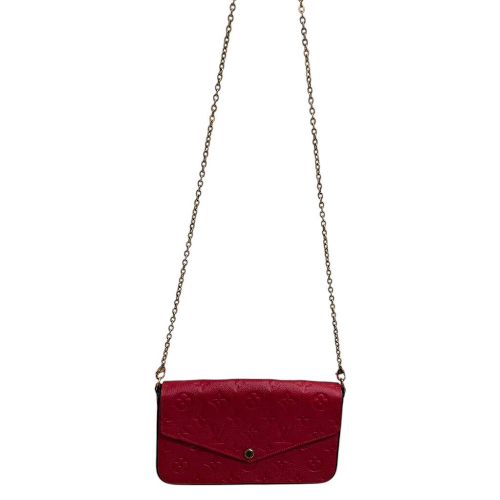 Louis Vuitton Pochette Felicie Emperiente Chain Wallet Red