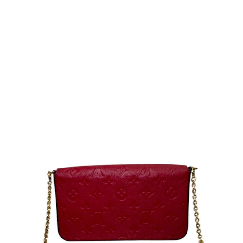 Louis Vuitton Pochette Felicie Emperiente Chain Wallet Red