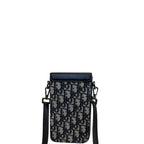 Christian Dior Oblique Calfskin Lock Vertical Pouch Black