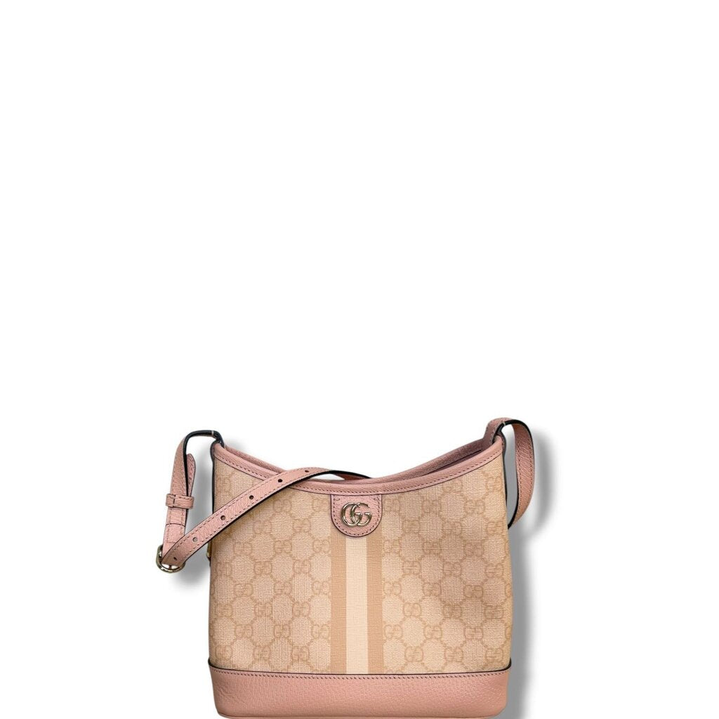 Gucci GG Supreme Ophidia Shoulder Bag Pink Small