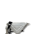 Prada Triangle Leather with Guitar Strap and Pouch White