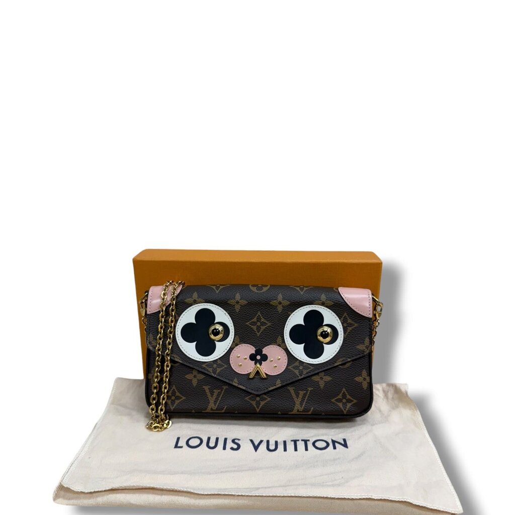 Louis Vuitton Monogram Valentine Dog Pochette Felicie Chain Wallet Monogram