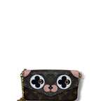 Louis Vuitton Monogram Valentine Dog Pochette Felicie Chain Wallet Monogram