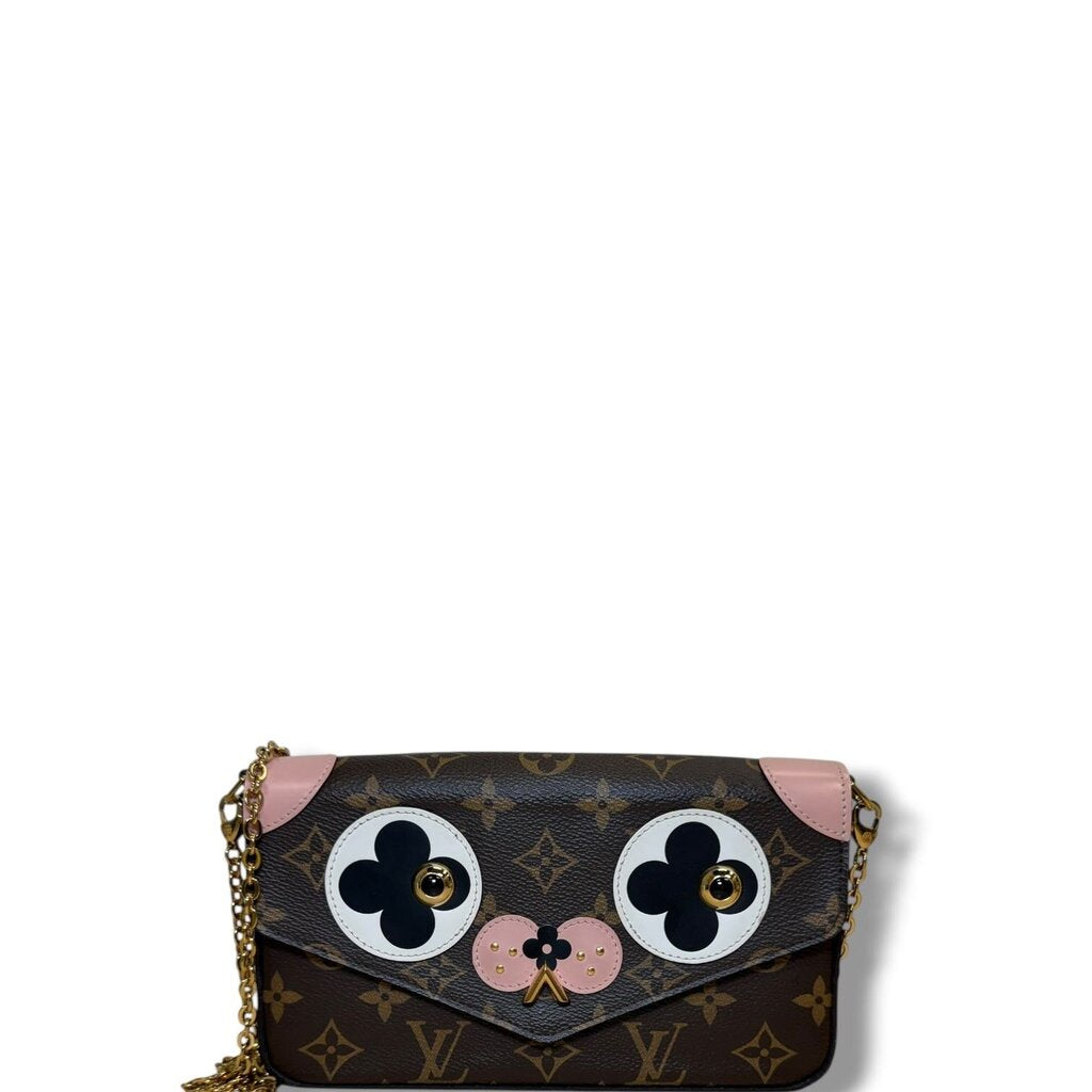 Louis Vuitton Monogram Valentine Dog Pochette Felicie Chain Wallet Monogram