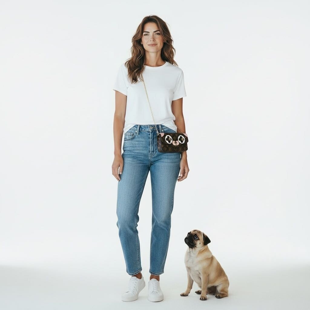 Louis Vuitton Monogram Valentine Dog Pochette Felicie Chain Wallet Monogram