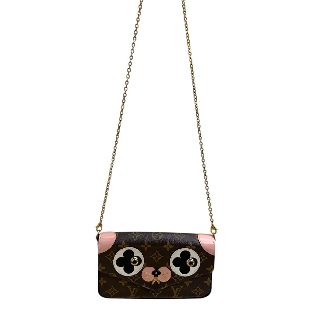 Louis Vuitton Monogram Valentine Dog Pochette Felicie Chain Wallet Monogram