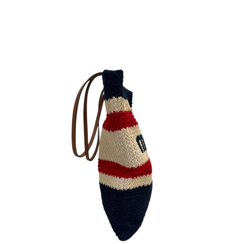 Miu Miu Raffia Effect Woven Tote Multi