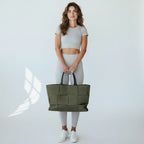 Bottega Veneta Arco Canvas Tote Olive Green