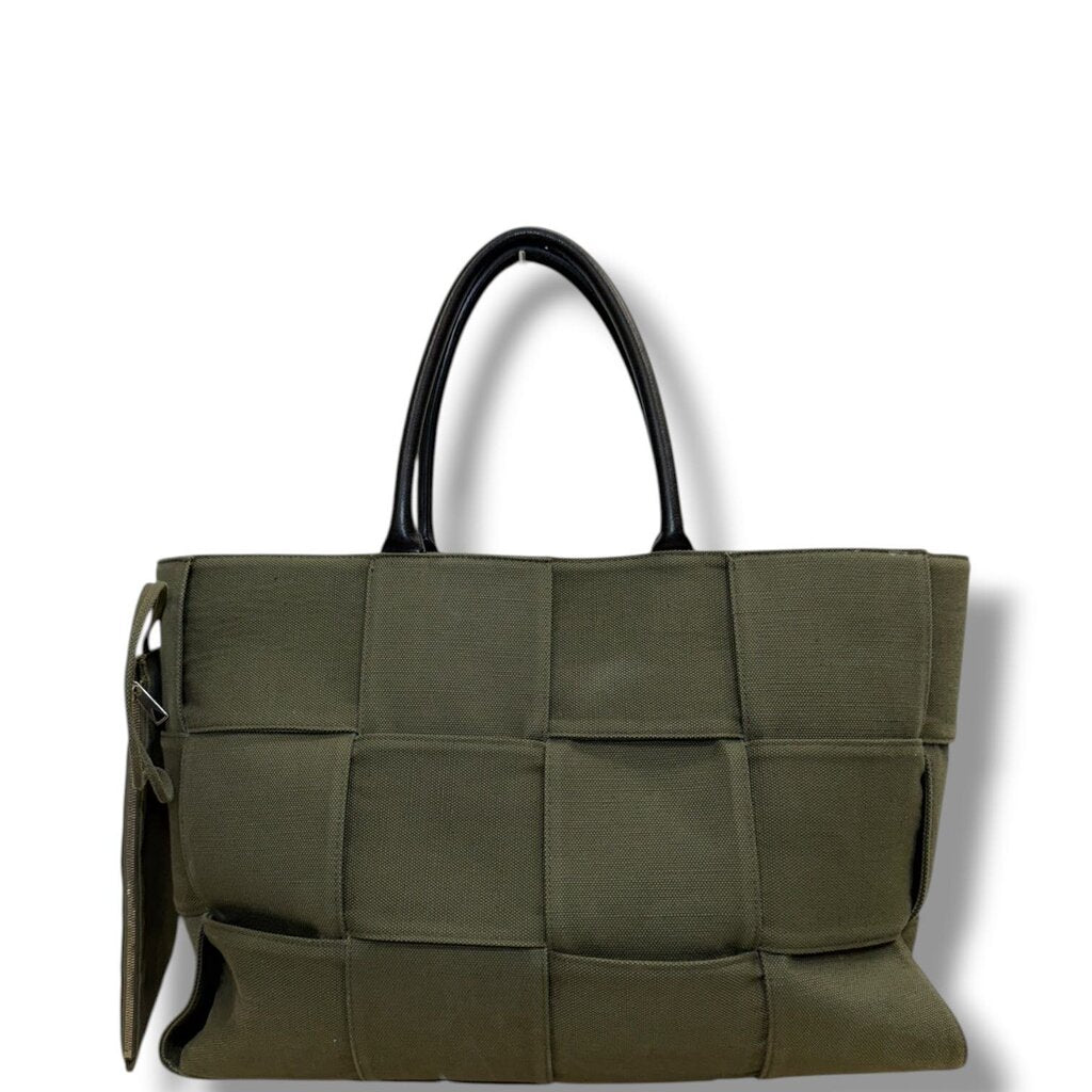 Bottega Veneta Arco Canvas Tote Olive Green