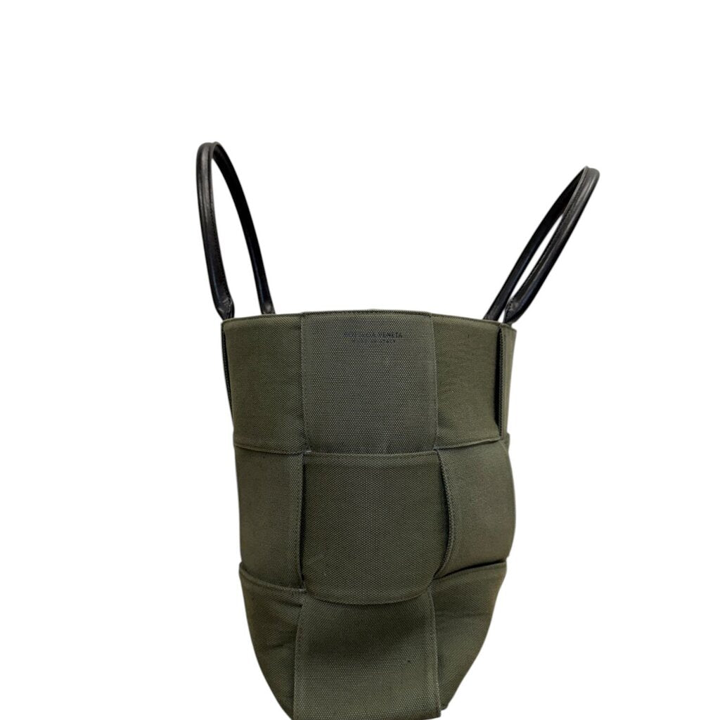 Bottega Veneta Arco Canvas Tote Olive Green