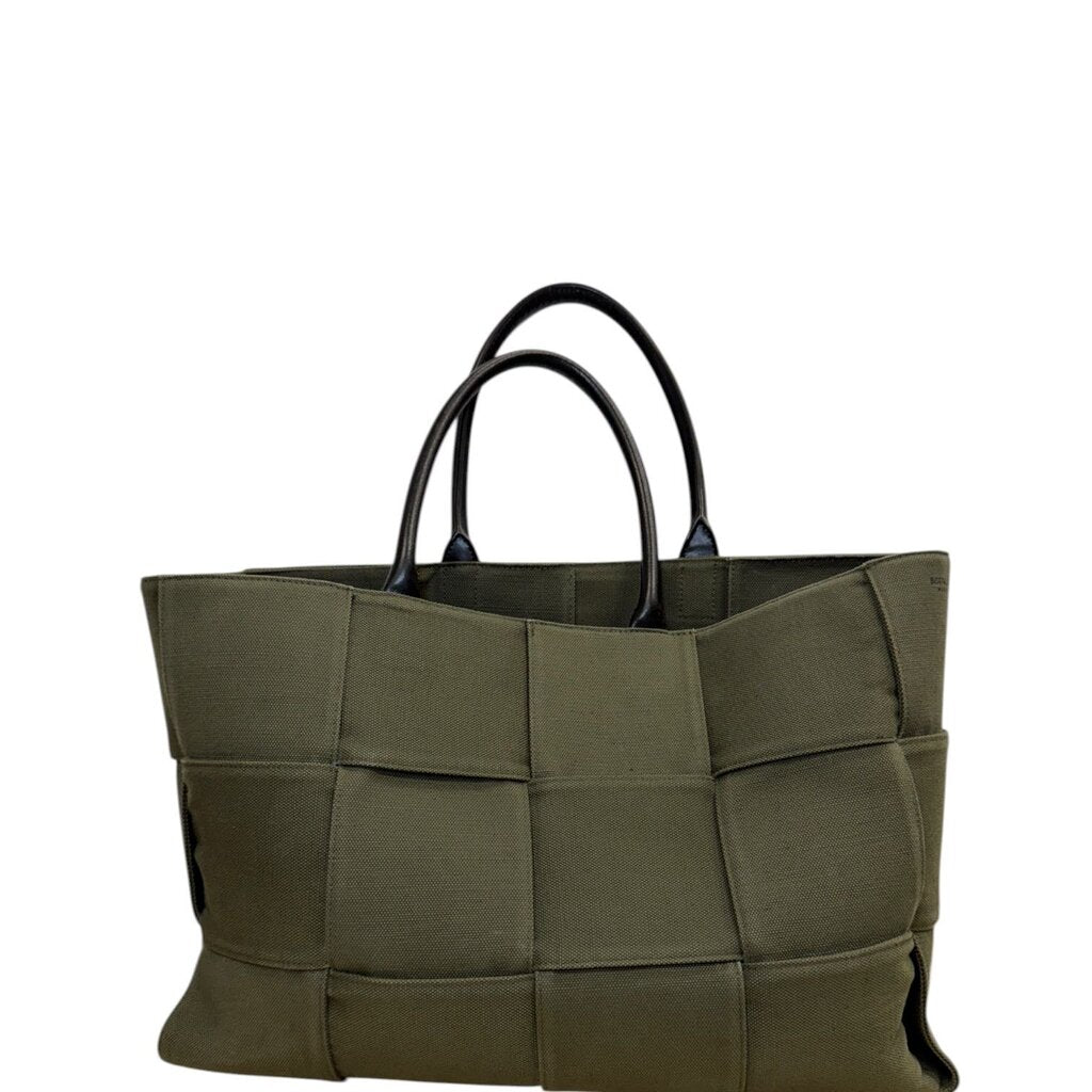Bottega Veneta Arco Canvas Tote Olive Green