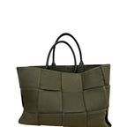 Bottega Veneta Arco Canvas Tote Olive Green