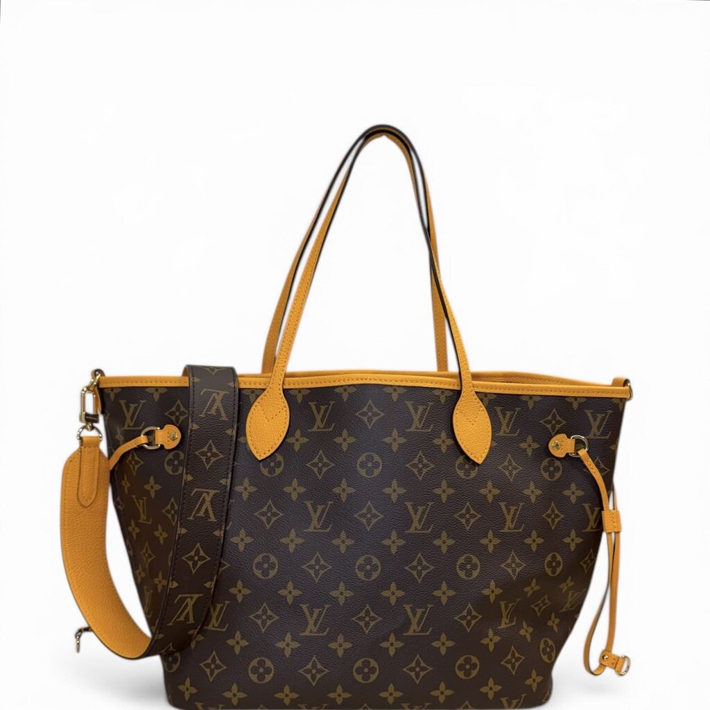 Louis Vuitton Neverfull Inside Out Tote Yellow Handbag Monogram MM