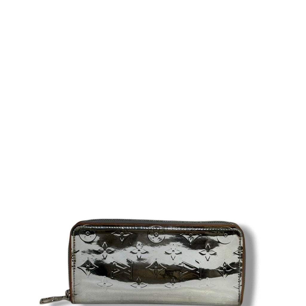 Louis Vuitton LV Vernis Mirror Long Zippy Wallet Silver