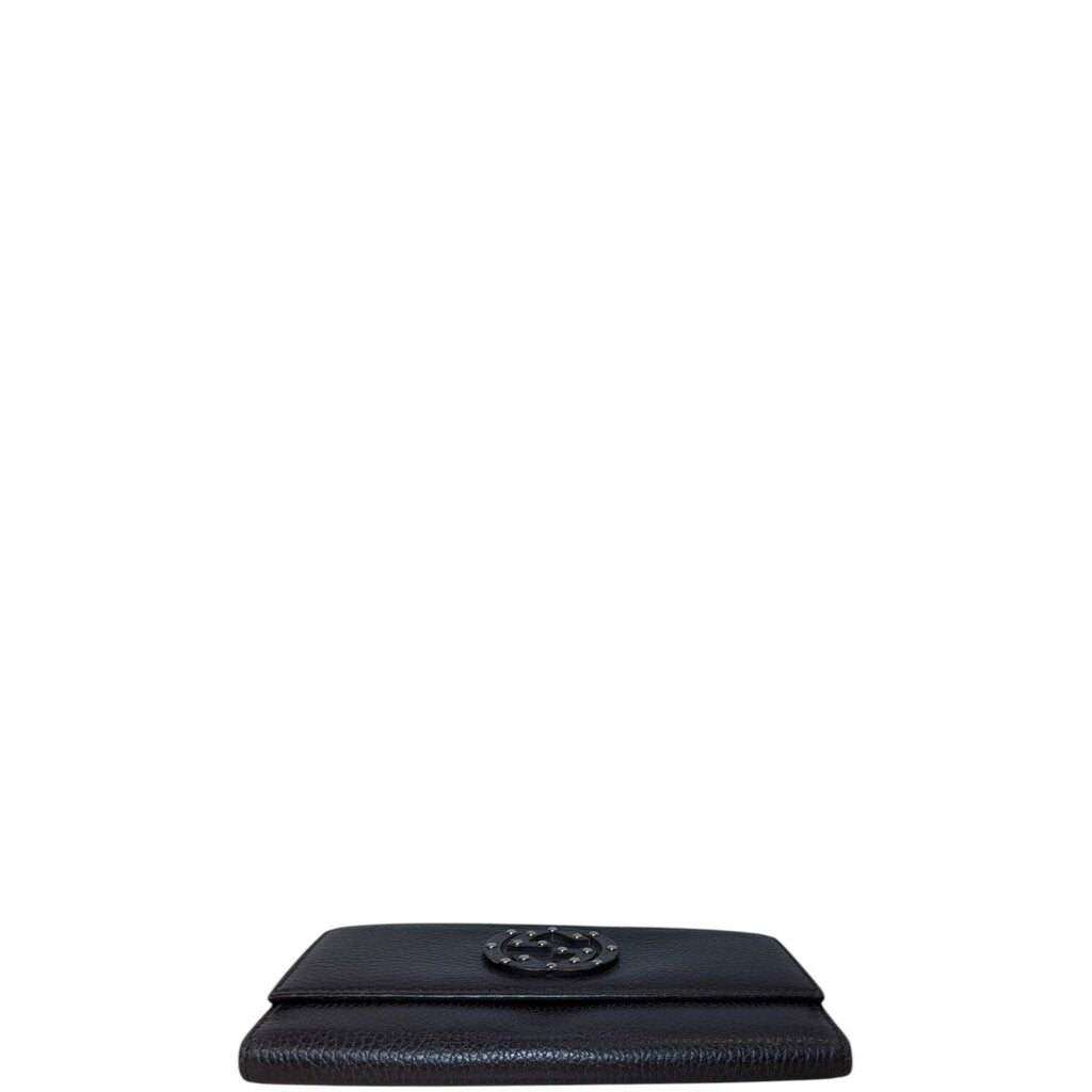 Gucci GG interlocking Studded Soho Leather Wallet Brown