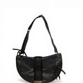 Christian Dior Admit It Leather Corset Saddle Shoulder Bag Black