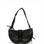Christian Dior Admit It Leather Corset Saddle Shoulder Bag Black