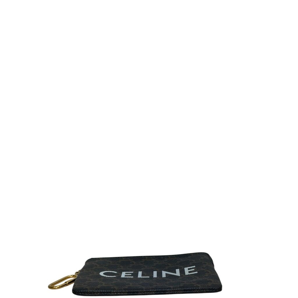 Celine Coin Purse IN Triomphe Canvas with Celine print Brown