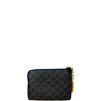 Celine Coin Purse IN Triomphe Canvas with Celine print Brown