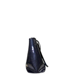 Miu Miu Sequin Logo Leather Tote Blue