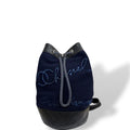 Chanel Hamburg Wool Drawstring Bucket Sling Shoulder Bag Navy Large