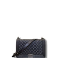 Chanel Lambskin Quilted Boy Flap Bag Black Large