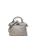 Fendi I SEE U Peekaboo Leather Python Bag Cream Small