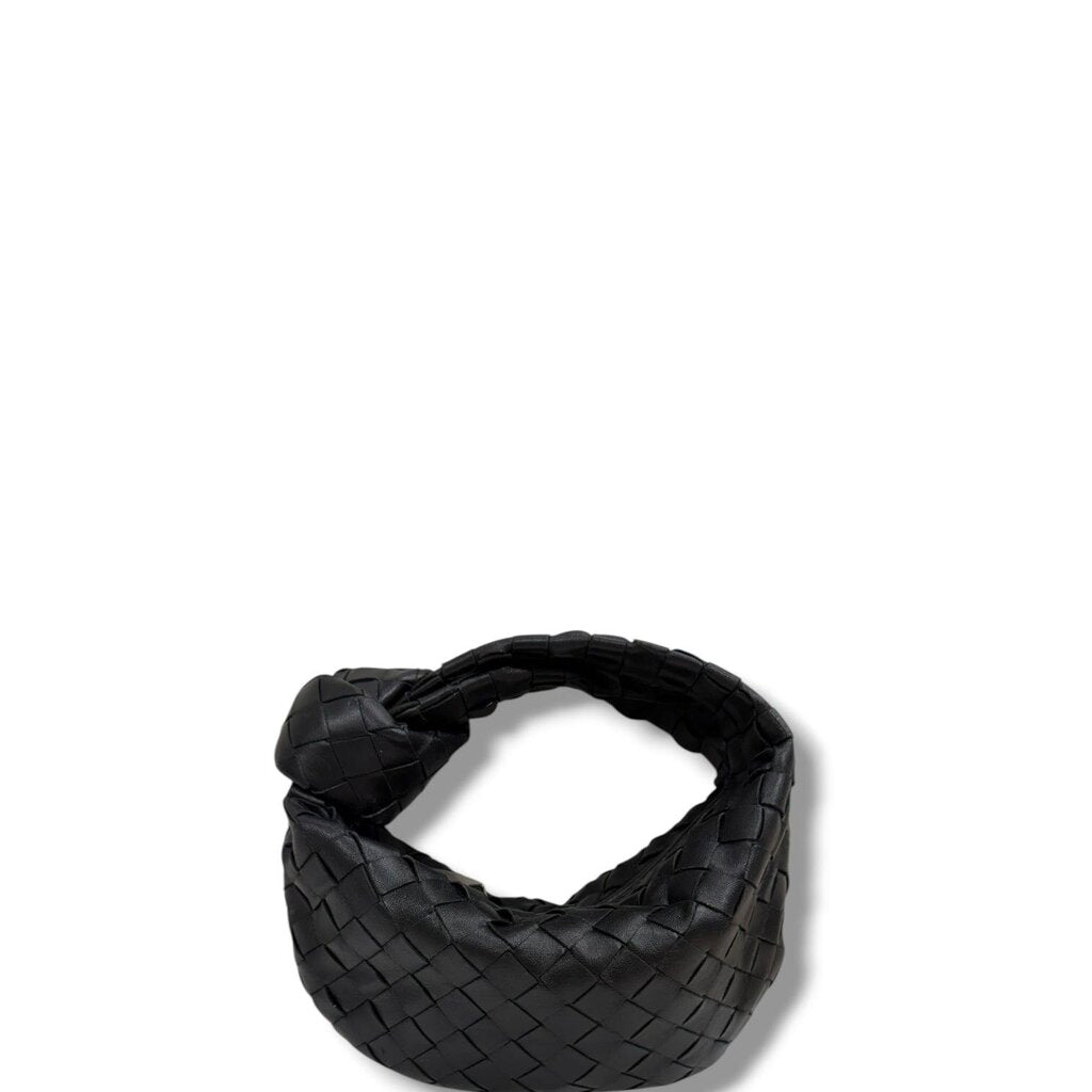 Bottega Veneta Nappa Intrecciato Woven Jodie Handbag Black Mini