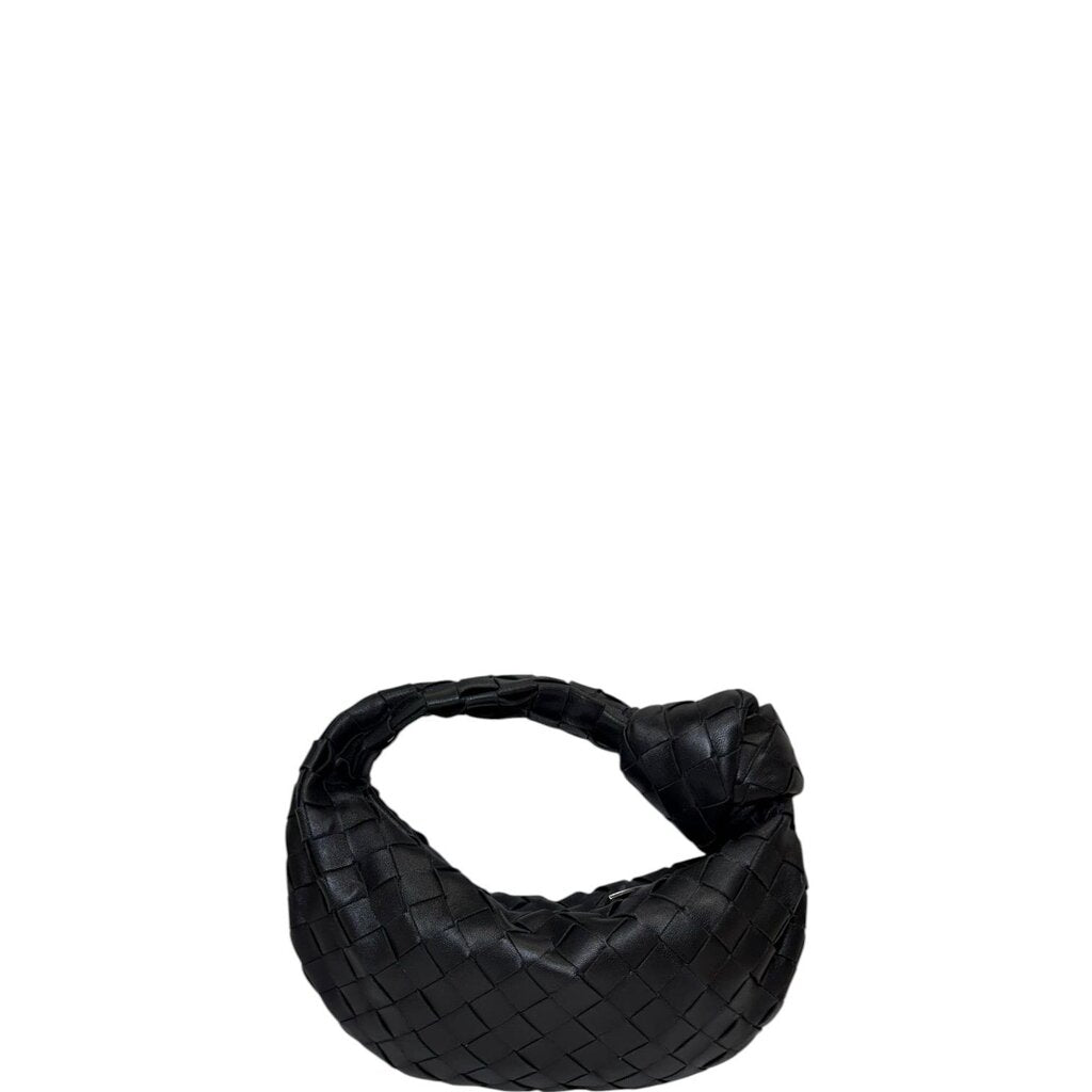 Bottega Veneta Nappa Intrecciato Woven Jodie Handbag Black Mini