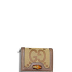 Gucci Diana Jumbo Bamboo GG Canvas Leather Compact Wallet Monogram