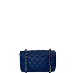 Chanel Caviar Classic Flap Shoulder Handbag Blue Mini